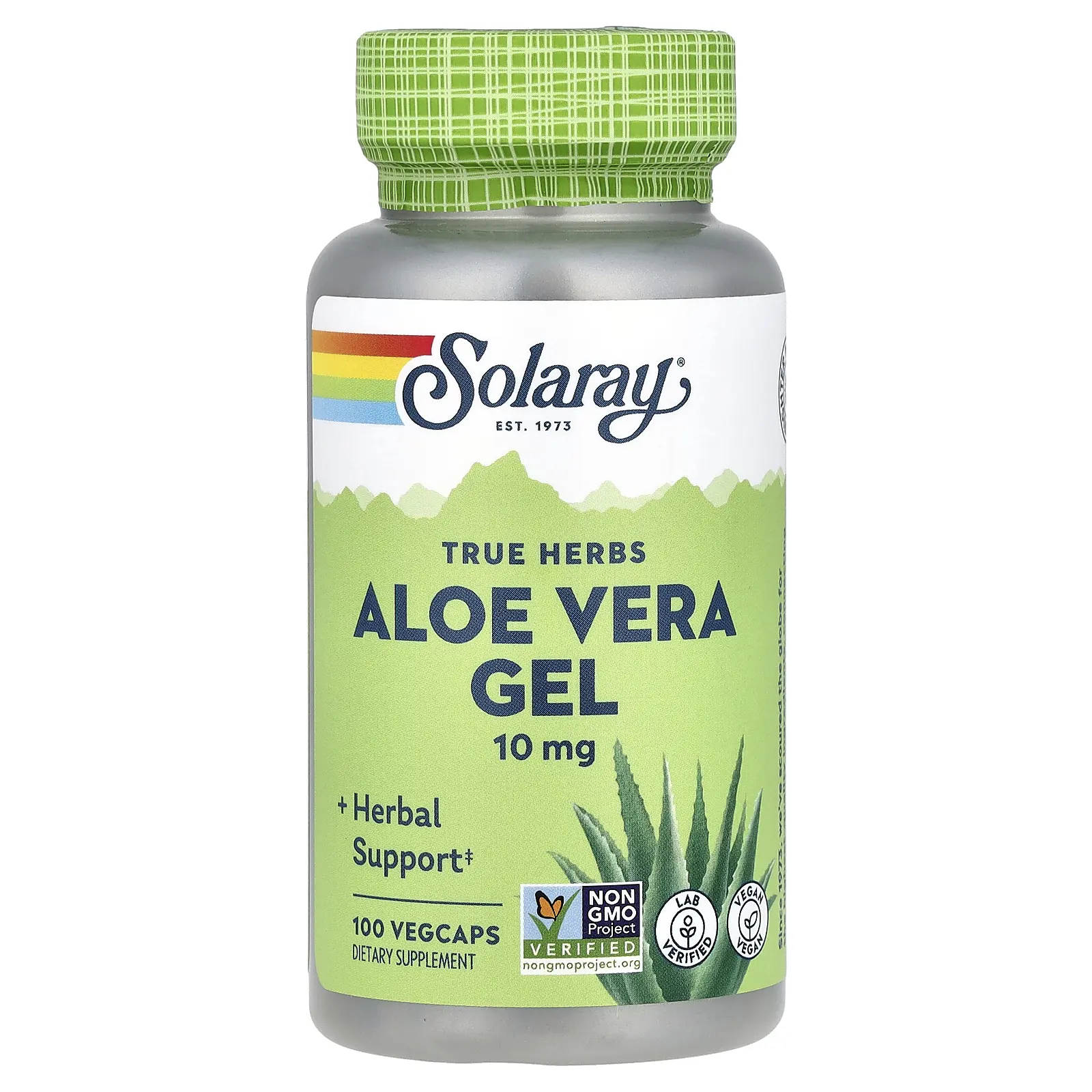 Solaray True Herbs, Aloe Vera Gel, 10 mg, 100 VegCaps