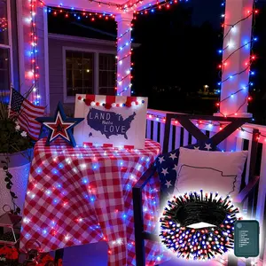 LED American Flag star flashing lights, Outdoor decorative lights, Battery Powered (3*AA Batteries not inclded), Fourth Of July, Memorial Day, Independence Day, National Day Decorations, Garden, Yard Decorations Outside