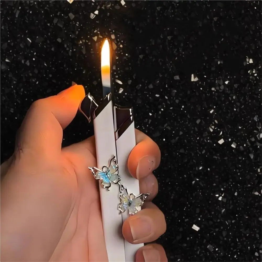 2-Pack Windproof Soft Flame lighters, Women's lighters, Adjustable Flame refillable, Suitable for Barbecue, Candles, Outdoor, Women's Gifts