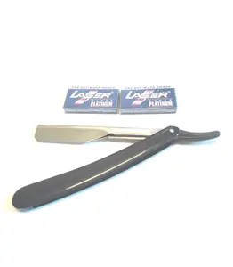 Barber Old Fashion Safety Handle Men's Razor with 10pcs Disposable Razor Blades Platinum Comfort Platinum Comfort