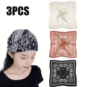 3PCS 27 Inches Satin Head Scarf Hair Scarf Head Scarf Bandana Hair Wrap Neck Scarf Satin Bandanas for Women