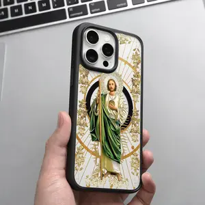 San Judas Pattern Clear Magnetic Phone Case,Compatible with MagSafe Silicone Bumper Protective Cover For iPhone X XSMAX 11 12 13 14 15 16 17 Pro Max, AirPro Max Jude