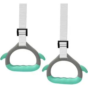 Gymnastics Rings for Kid's Home Exercise, Pull up Rings with Adjustable Straps Load Bearing 800lb, Indoor Gym Anti -Slip Surface Design Rings