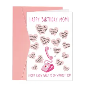 1PC Happy Birthday Card for Mom, Funny Mom Birthday Gifts from Daughter Son, Mothers Birthday Decoration
