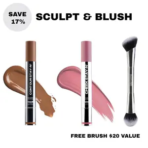 sacheu Sculpt & Blush | Contour + Cheek STAY-N Duo | All-Day Waterproof Blush & Bronzer Set