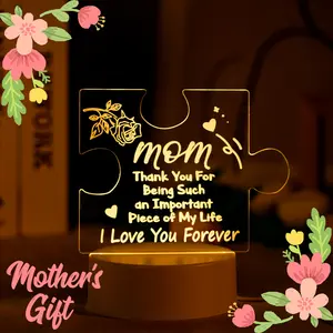 JNOEC Personalized Letter LED Night Light - USB-Powered Desktop Decor, Push Button Control, Low Voltage Interior LED Lights, Creative Mother's Day Gift for Women, Gifts For Women, Led Mood Light