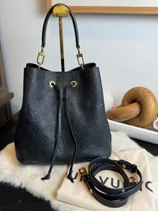 Pre-owned Louis Vuitton Leather Shoulder Bags Monogram Empreinte Neonoe MM Noir/Black 2 Way