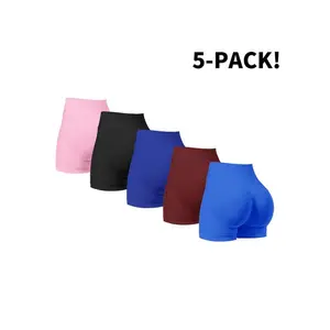 Women's Solid Ruched Design High Waist Sports Shorts, High Stretch Breathable Comfortable Seamless Butt Lifting Skinny Shorts for Yoga Gym Workout Running, Ladies Sportswear for Summer