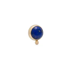 14K Gold Bezel Single Bead Lapiz Lazuli - 4mm