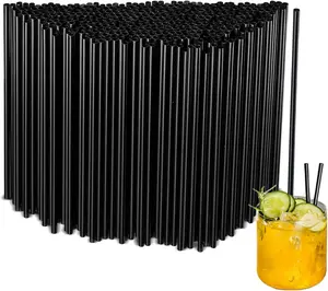 50Pcs Black Disposable Straws，7.48’’ Straight Flat Straw,0.23‘’ Diameter, For Kitchen,Bar,Club,Drinks, Milk, Soda, Party, Whiskey