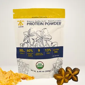 Organic Sacha Inchi Protein Powder - High in Protein 60% & Omega 3 300 mg- Best protein Plant-Based Superfood for Muscle Growth & Recovery - Rich in fiber - Gluten Free - Non-GMO & Vegan - 250g