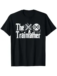 The Trainmaster Graphic T-shirt 100% Casual Crew Neck Tee Loose Fit Knit Fabric Top with Railroad Engineer & Train Enthusiast Print for Men Four Seasons Wear Same Style for Men and Women 2026 Summer Short-sleeved Printed T-shirt 180G