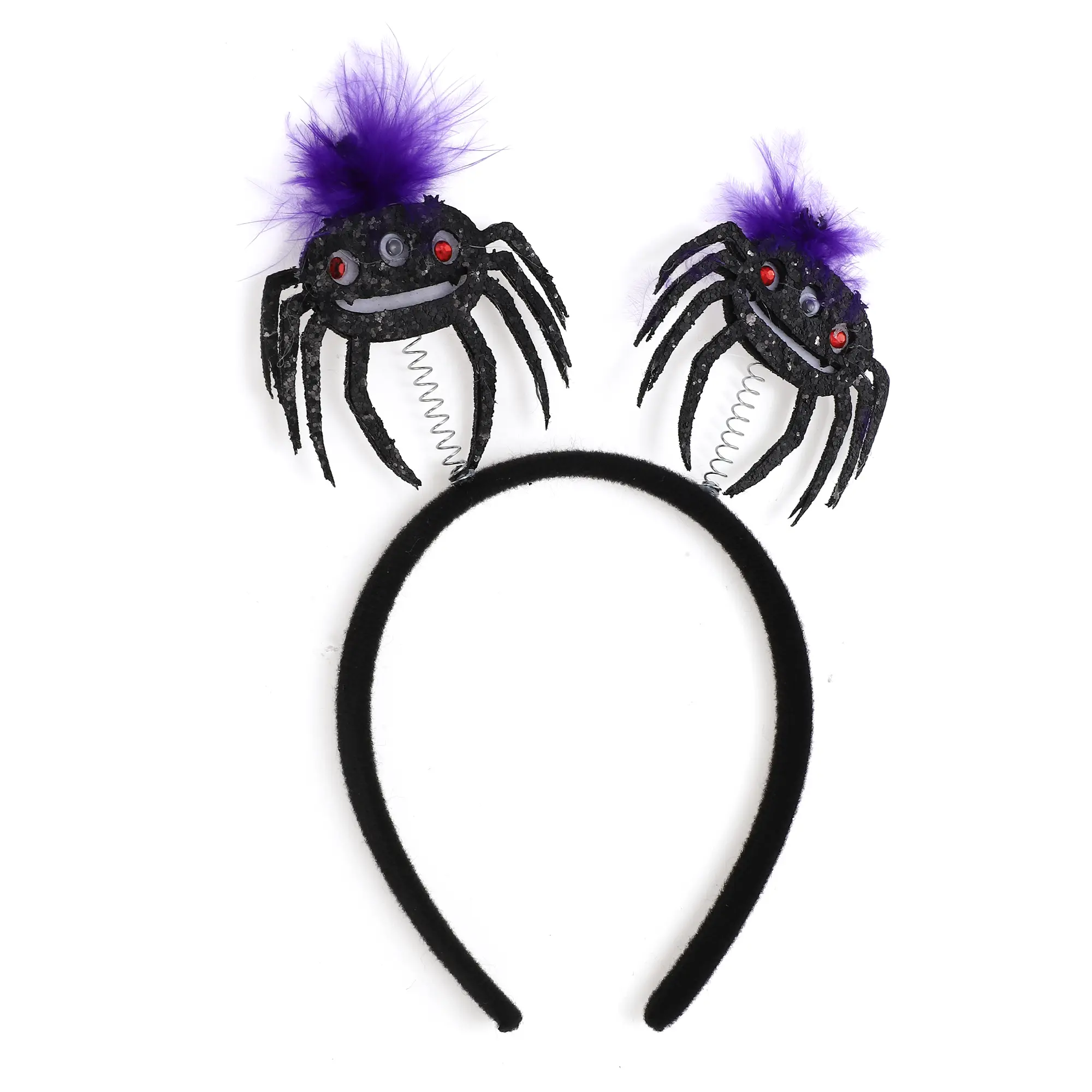 Unique Bargains Novelty Spiders Pattern Headband for Halloween 4.72" Diameter Black Purple 1 Pc