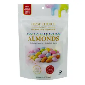 FirstChoiceCandy Assorted Jordan Almonds, Colorfully Sweet, Perfectly Crunchy, Small Batch Crafted, Kosher, 7 oz (PACK OF 1)