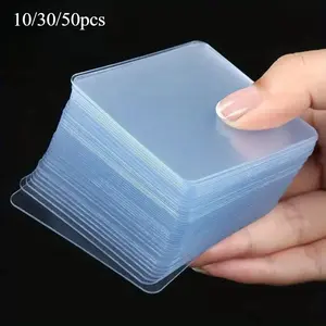 10/30/50pcs Heavy Duty Double Sided Adhesive Pads, Removable Clear Nano Tape, 60mm Square Sticky Pads, Oil Proof, No Glue Left, Transparent Adhesive Tape