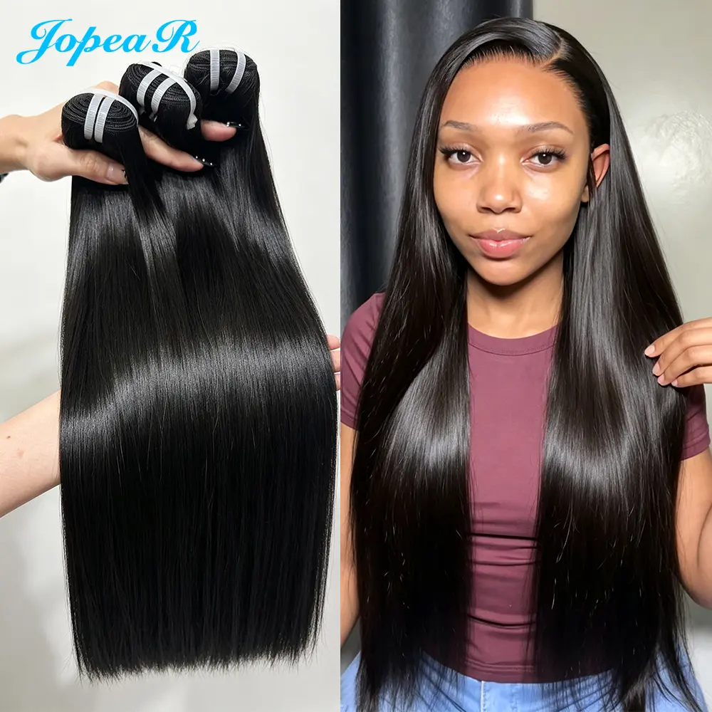 JOPEAR 16A Vietnamese Bone Straight Hair Bundles 1/3/4 Pcs Pack 100% Raw Human Hair Extensions Unprocessed Silky Straight Hair Weave Thick Full Ends Premium Natural Color Virgin Hair