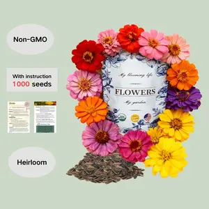 Zinnia Seeds Pack for 2026 – 1000 Non GMO Flower Seeds | Vibrant Zinnia Elegans for Pollinator Gardens, Borders & Containers | Easy-to-Grow Outdoor Blooms, Zinnia Seed Mix