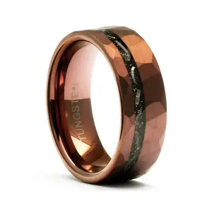 The Harry - Tungsten / Meteorite Men's Ring Brown & Hammered