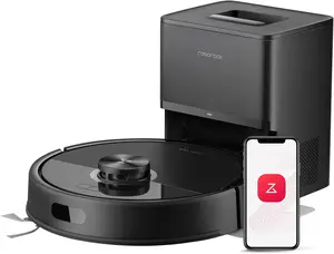 Q7 M5+ Robotic Vacuum and Mop, Upgraded from Q5 Max+, 7-9 Weeks Self-Empty, 10000Pa Suction, Dual Anti-Tangle System for Pet Hair, PreciSense LiDAR Navigation, App Control, Black Carpet-Friendly Household Robotic Vacuum Cleaner