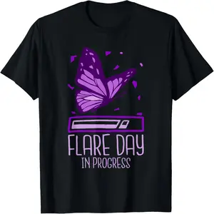 1 Fibromyalgia Awareness T-shirt -100% cotton, short sleeves, regular print, cartoon pattern, knitted fabric, machine wash, outdoor inspired, Thanksgiving, party look, durable cotton feel, office commute, Halloween, for workers