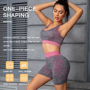 Womens Casual Professional Sports Bra Set High Impact Shockproof Breathable Yoga Running Tank Top Butt Lifting Wireless Workout Bra 2 Piece Activewear for Gym Fitness Training Jogging Pilates Daily Wear Matching Yoga Leggings Gym Shorts Athletic Wear
