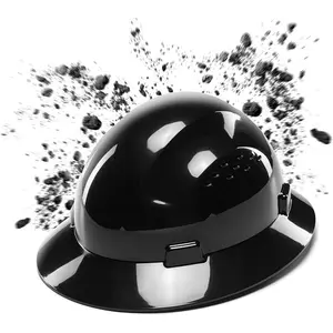 Full Brim Hard Hat with 4-Point Suspension, HDPE Safety Hard Hat with Chin Strap, Industrial Construction Hard Hat for Multiple Work Environments,summervibes