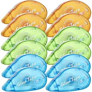 12 Pack Double Sided Tape Roller - Vibrant Assorted Hues, Jam-Free Roll, Permanent Bond Adhesive Dispenser for Scrapbooking, Crafts Projects (Office Stationery & Supplies),summervibes