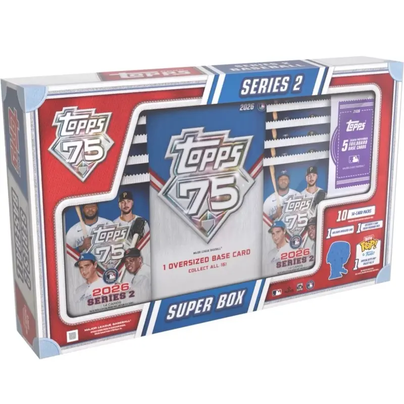 2026 TOPPS SERIES 2 MLB Sports Trading Card Super Box - 140-Card Collectible Bundle, Sports Collectible Item, Sports Trading Cards