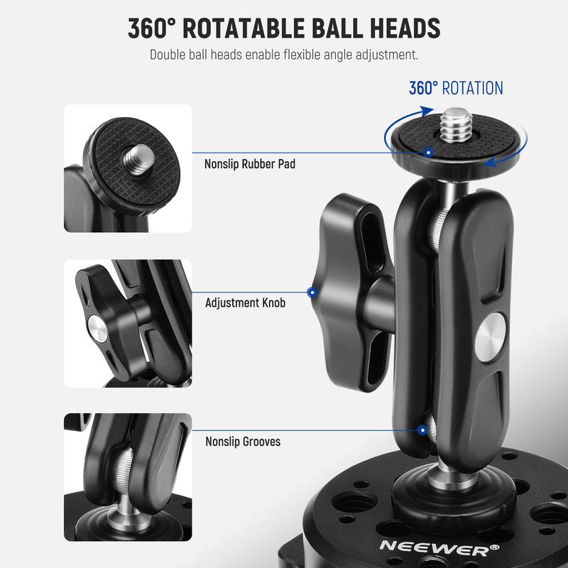 NEEWER CA013 6" Car accessories Camera Phone Suction Mount with Ball Head Magic Arm
