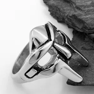 Spartan Gladiator Mask Ring MF-DOOM Adjustable HipHop Rap Villain Jewellery Gift