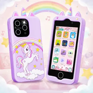 The Best iPhone Alternative for Kids Ages 3-9, 4.0" IPS Touchscreen Smart Toy Phone with Dual AI Camera & 8GB Storage, Offline Safe Music Player & 51 Learning Games, Toddler-Proof Gift for Boys & Girls