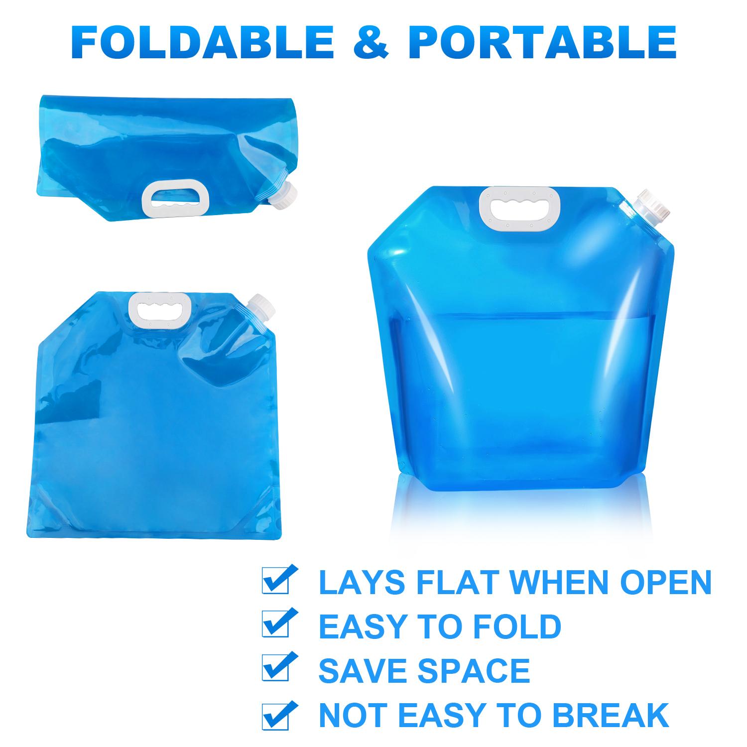 Water Container Bag, Freezable, BPA Free Plastic Water Carrier Tank, Outdoor Folding Water Bag for Sport Camping Riding Mountaineer Backoacking