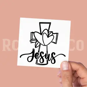 4pcs Jesus Cross Decal, Bumper Stickers, Christian Gifts, Window Decal, Waterproof/Weatherproof