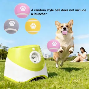 Tennis Launcher Elastic Ball Dog Toy, Footprint Pattern, Interactive Pet Toy for Training, Suitable for Medium to Large Dogs