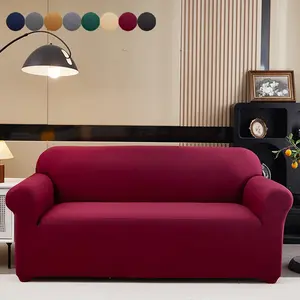 Pure Color Milk Silk Sofa Cover, Simple Durable Washable, Anti-Dirty, No Pilling, Holiday Decoration Sofa Settee, Stretch Sofa Cover