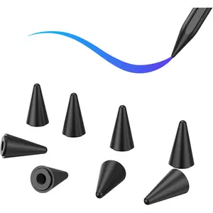 8 Pack Pencil Tips, Replacement Tips Only Compatible with Our KARFUN Pencil, Ipencil Nib for Ipad Pencil 2018-2023, Ipad 10/9/8/7/6 Gen, Ipad Pro 11/12.9, Ipad Air 5/4/3, Ipad Mini 6/5Gen (Black) COO