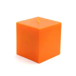3 x 3 in. Square Pillar Candles, Orange