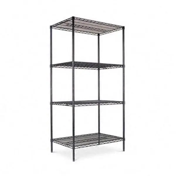 Black Industrial Steel Wire Shelving Starter Kit - 4 Shelves, 36in W x 24in D x 72in H, Expandable Home Organizer Rack, Shelf
