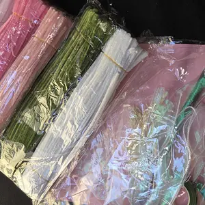 500 Pcs Pipe Cleaner Flower kit with Wrapping Paper, 5 Colors Pipe Cleaners Craft, Chenille Stems Flowers Craft kit with Flower Stems, Floral Tape, Stamen, Ribbon (Pink)