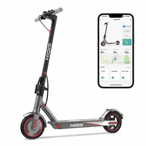 [HIQIS] Electric Scooter 350W Motor Max 19MPH 3-Speed Gear 36V Lithium Battery 18 Miles Range App-Controled Dual Brakes(ABS) Portable Foldable