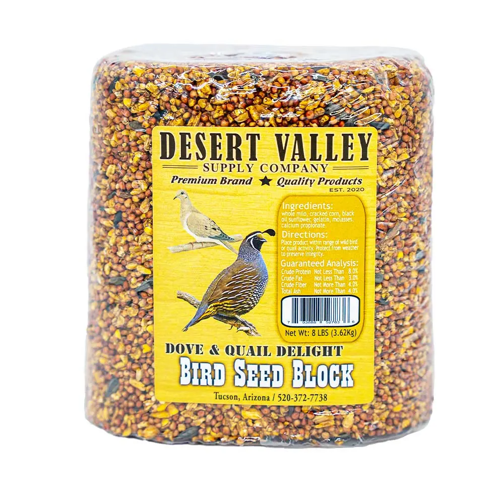 Desert Valley Wild Bird Seed Block - Dove and Quail Delight, 8 lbs Premium Birdseed Blend Bird Food
