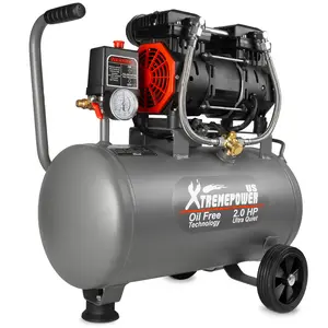 XtremepowerUS 2.0HP Ultra Quiet Air Compressor Tank 7 Gallon Oil-Free With Air Filter