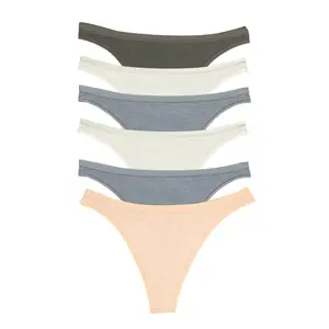 Organic Cotton Stretch Thong 6-Pack