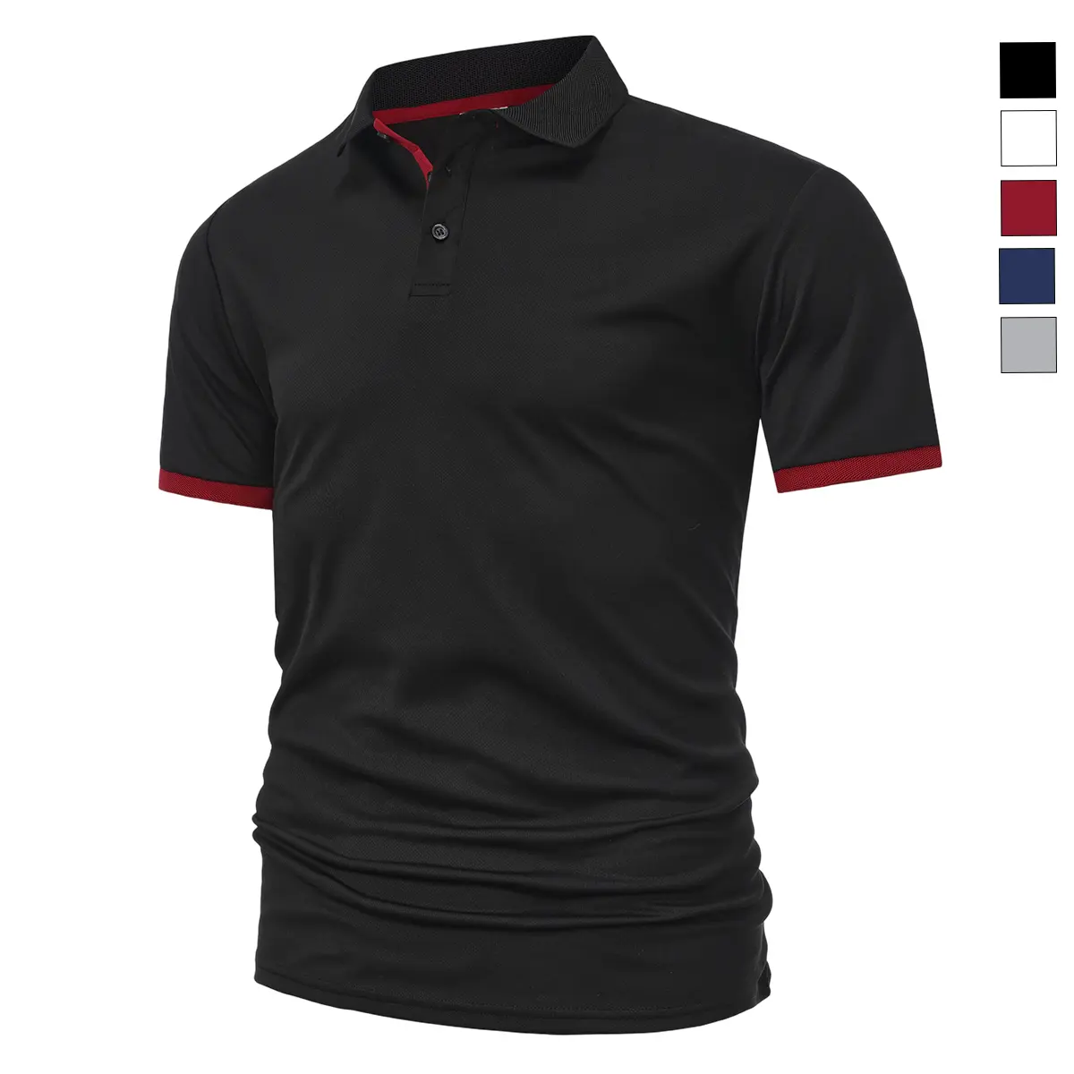 Men's Polo Shirt, Casual Plain Polyester Shortsleeve Top for Fashion Sportswear and Everyday Workwear, Male, Everyday Wear, Regular, Short Sleeve, Daily Wear Sportswear, Standard Sizes