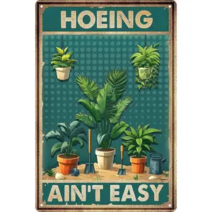 Funny Metal Tin Signs Garden Sign Outside Decor Gift For Gardener Gardening Aint Easy Fence Outdoor Accessories
