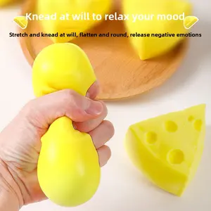 Cheese Squishy Toy for Kids Teens Adults Soft Sensory Fidget Toy Portable Stress Relief Cute Design Safe Material Reusable Home Office School Travel