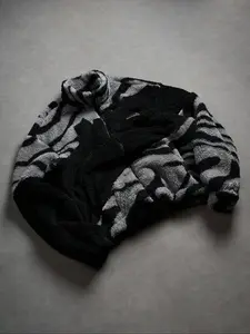 Men's Casual Patchwork Jacket, Manfinity Streetrush Design, Autumn Winter Warm Zipper Coat, Men's Fashion Outerwear