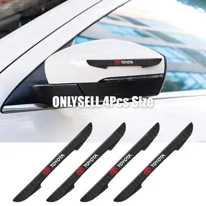 4Pcs Car Emblem Car Door Black Silicone Side Guard Crash Guard Sticker Rearview Mirror Protection Anti-Scratch Door Handle Guard Strip for Toyota Corolla C-hr Rav4 86 Avensis T25 Auris Land Cruiser Yaris Hilux Prius Camry