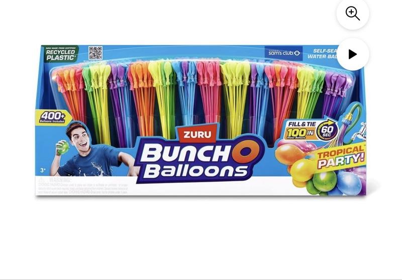 Bunch O Balloons 400+ Rapid-Fill Self-Tying Recyclable Water Balloons, 12 Stems