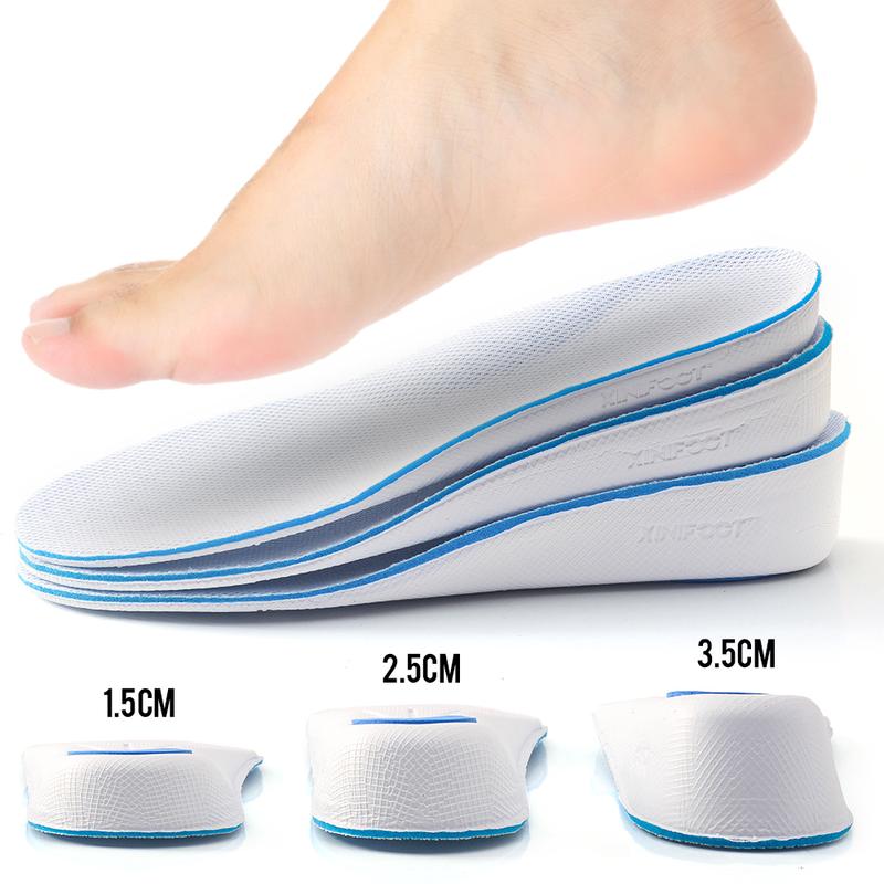 Unisex Breathable Heightening Insoles - High-Quality EVA Foam Adjustable Footpads for Footwear, Shoe Heels, Work Boot Insoles, Perforated Arch Support, Extra Thick, 0.54-1.35 inch Boost, Cut-to-Fit Athletic Sneakers & Wedding Shoes